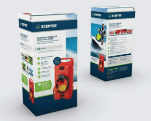 outdated version of Scepter wheeled fuel tank packaging